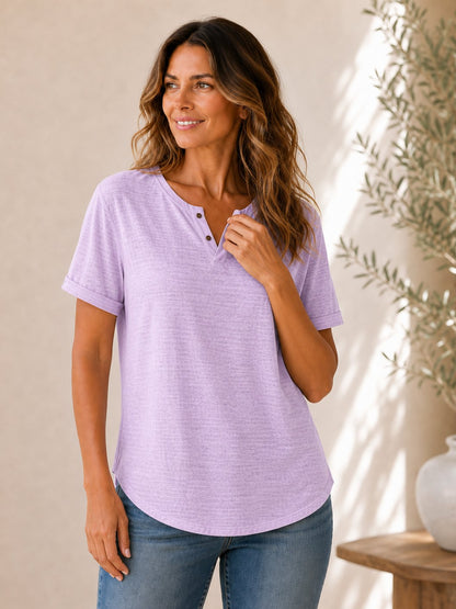 Texture Cotton Blend Tops