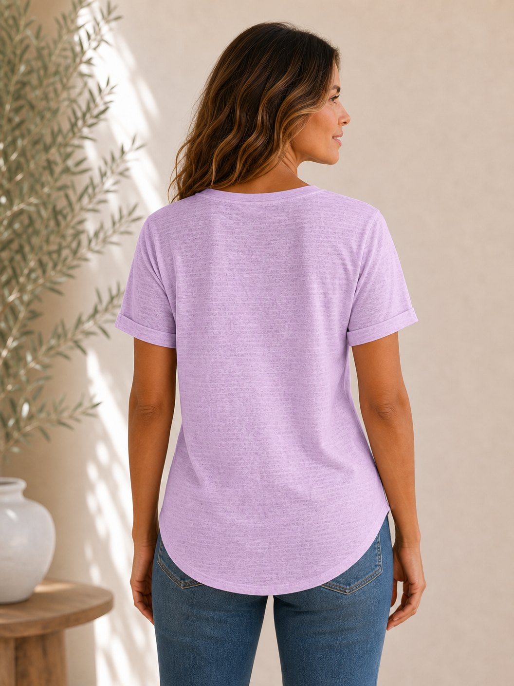 Texture Cotton Blend Tops