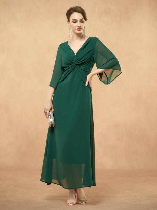 Twisted Ruffle Pearl yarn Maxi Dress