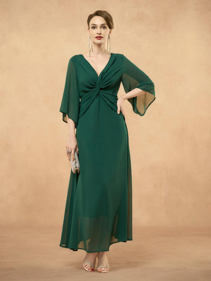 Twisted Ruffle Pearl yarn Maxi Dress