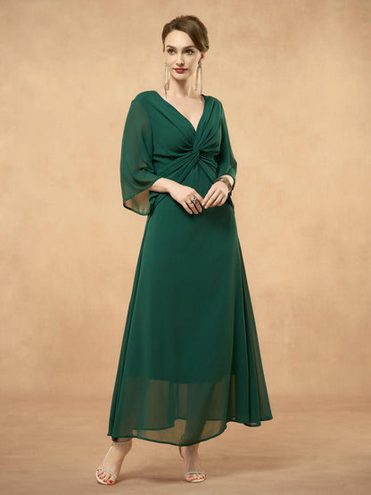 Twisted Ruffle Pearl yarn Maxi Dress