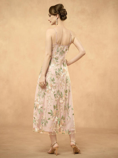 Embroidered Lace Chiffon Dress Set