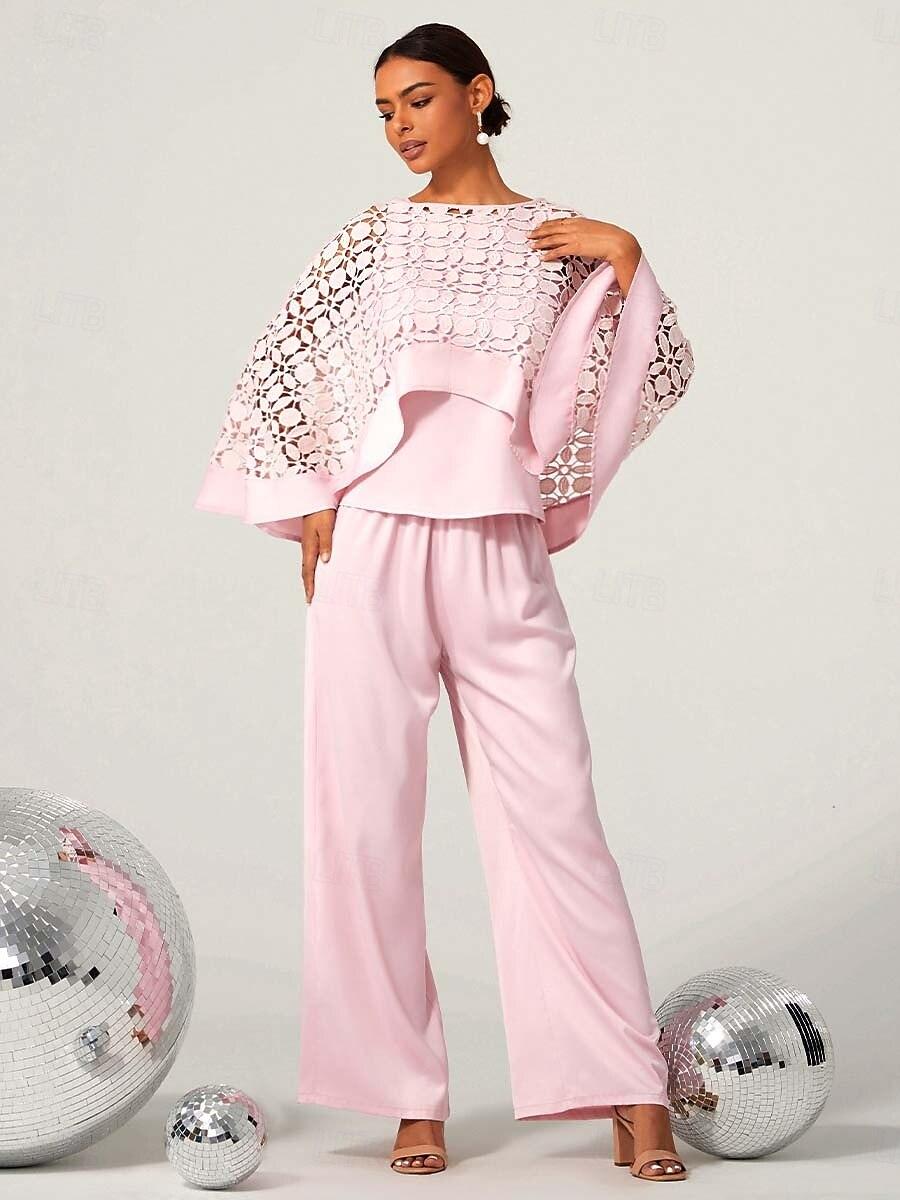 Zweiteiliges Set mit Cut-Outs in Rosa