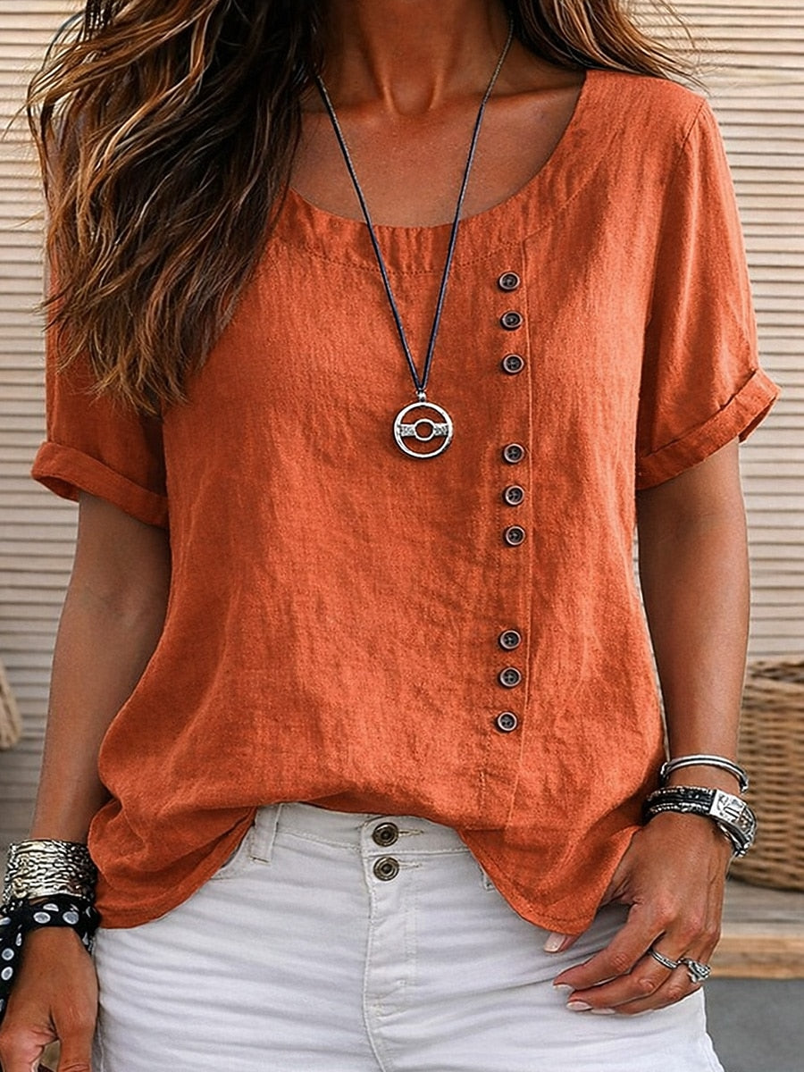 Button 100% Cotton Blouse