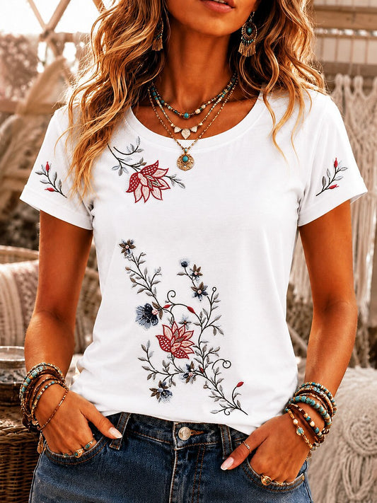 Floral Plant 100% Cotton Tee