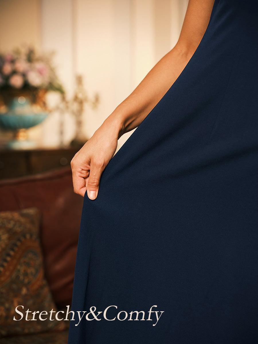 Zweiteiliges Kleid aus Chiffon, Netzspitze, bestickten Rüschen und Blumen