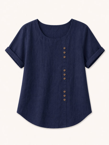 Soft Button 100% Cotton Blouse