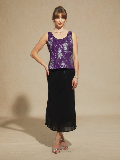 Elegant Mandarin Collar Sequin Twinset