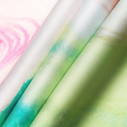 Maxikleid aus Satin mit Batikmuster und Marmor-Print