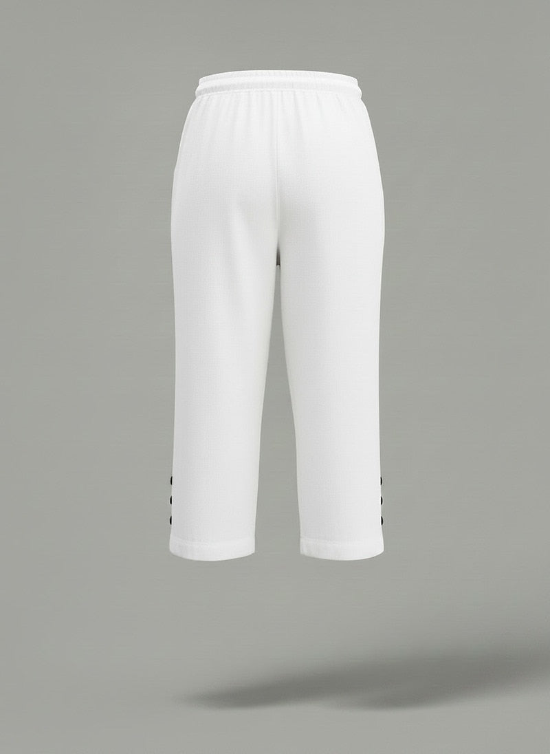 Relexed Cotton Linen Capri Pants