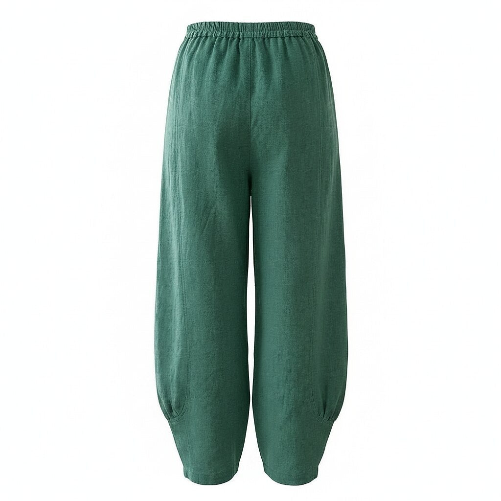 Premium Linen Wide-Leg Pocket Pants