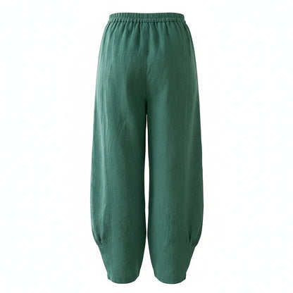 Premium Linen Wide-Leg Pocket Pants