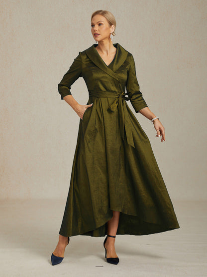 Florales Chiffon-Abendkleid mit asymmetrischem Saum