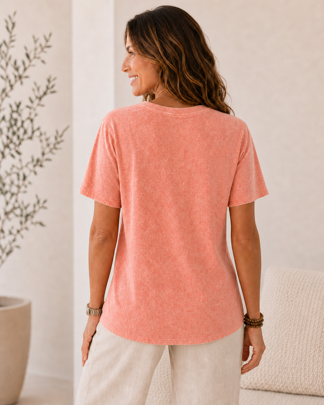 100% Cotton V Neck Tee