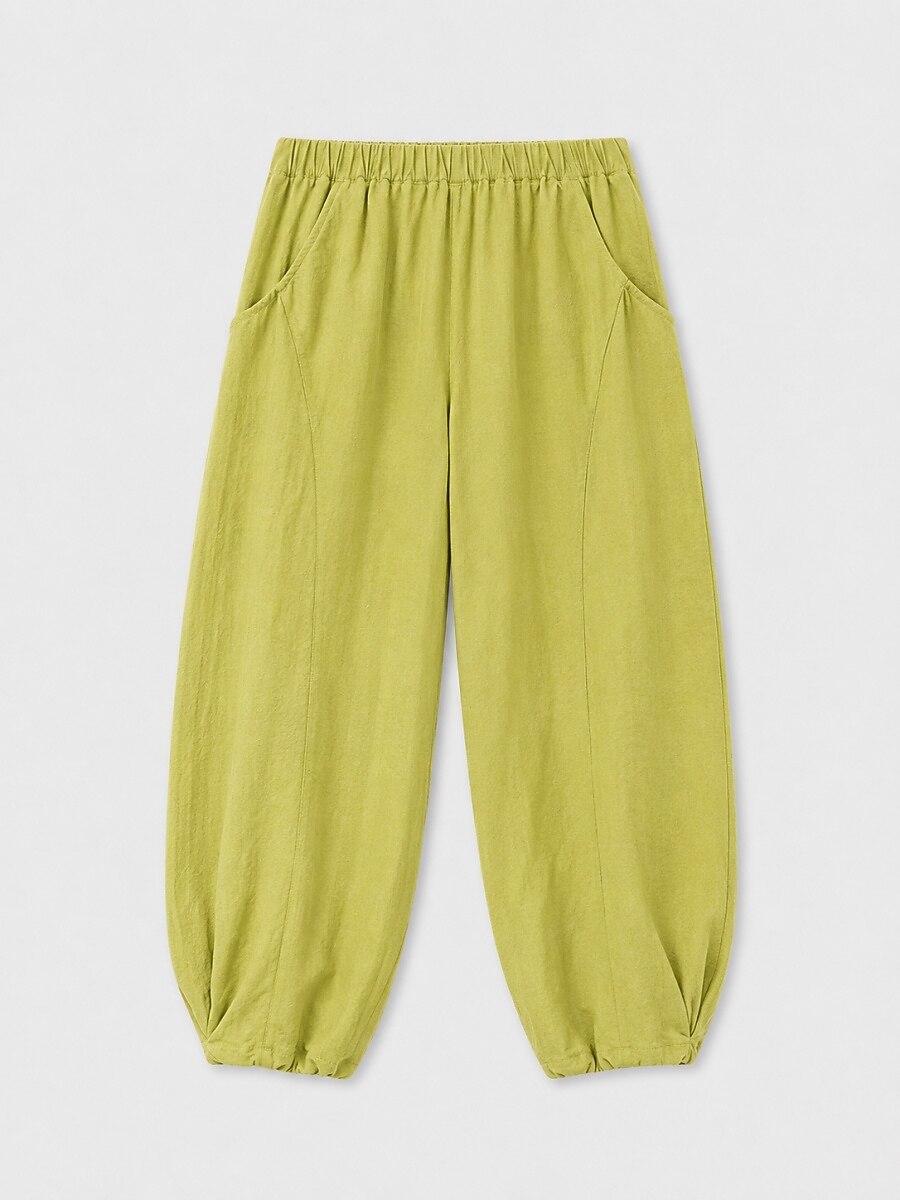 Premium Linen Elastic-Waist Balloon Pants