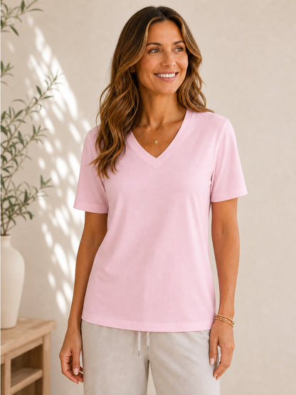100% Cotton V Neck Tee