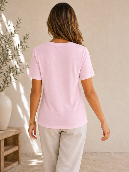 100% Cotton V Neck Tee