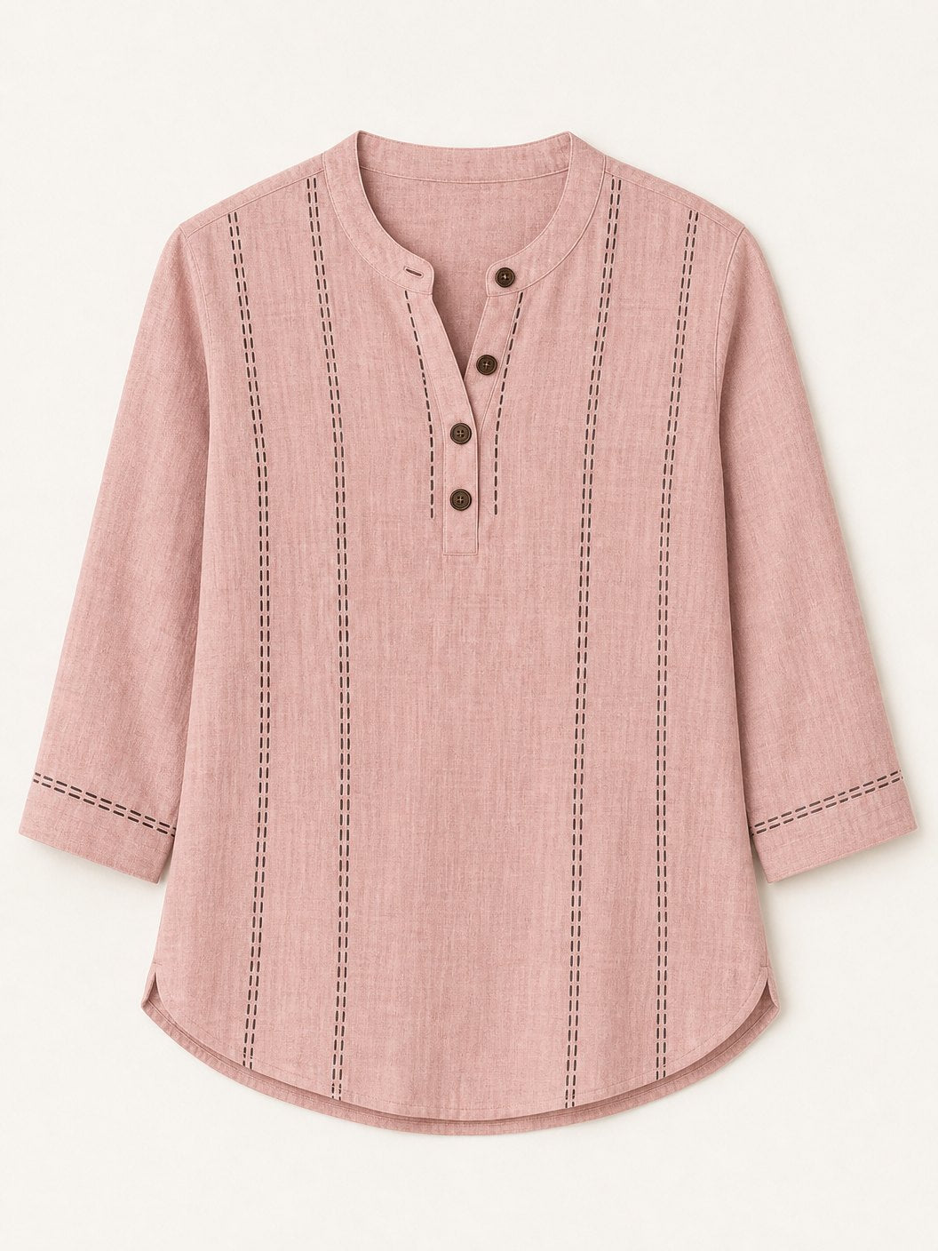 Cotton Linen Stand Shirt
