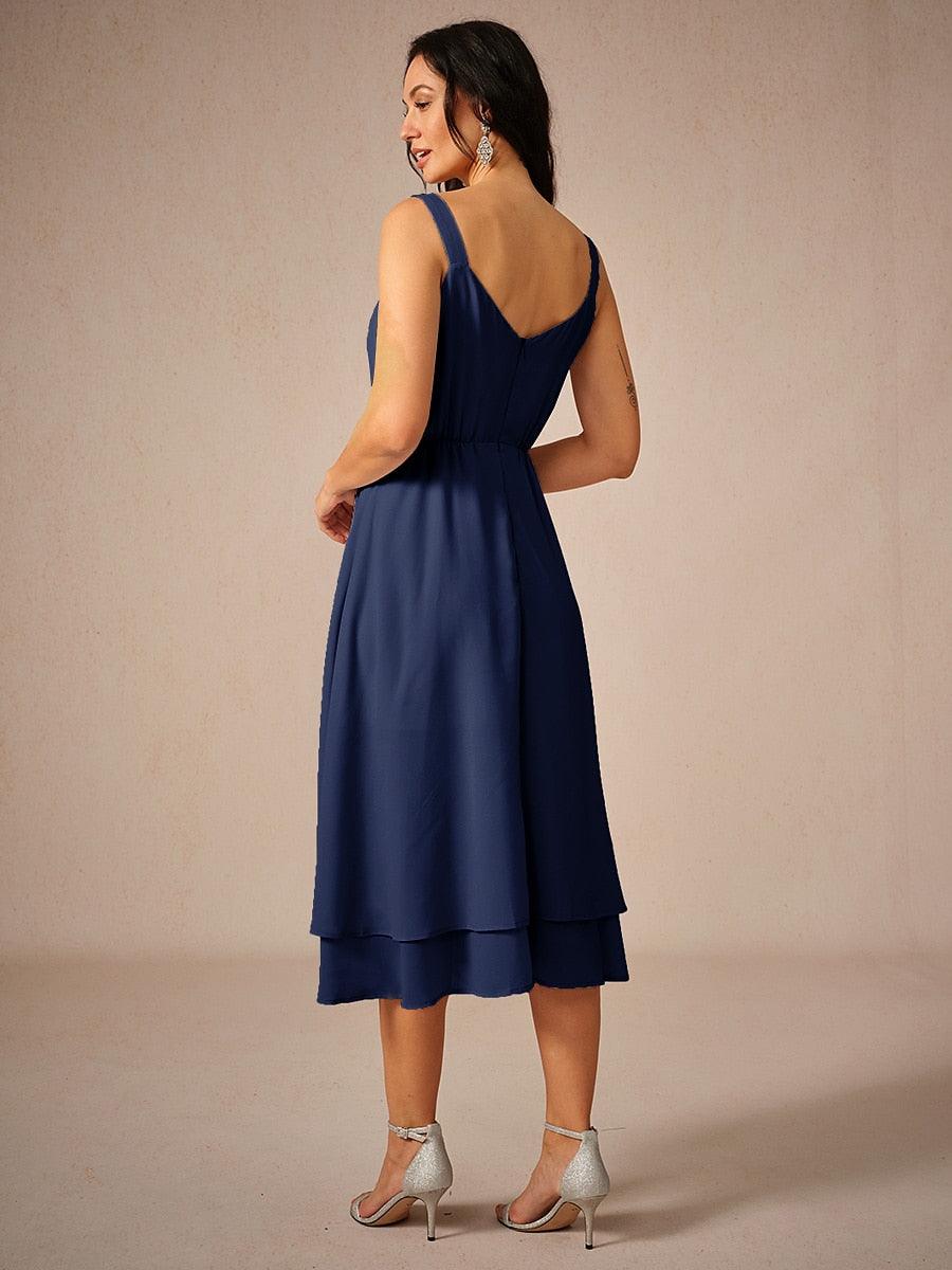 Ensemble robe en mousseline de soie et dentelle de couleur unie