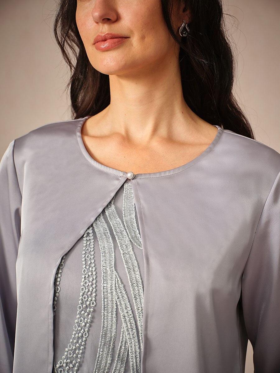 Satin 3/4 Length Sleeve Crop Cardigan