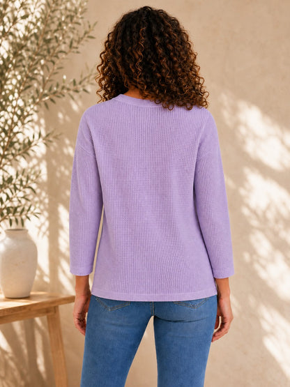 Cotton Waffle Patchwork Top