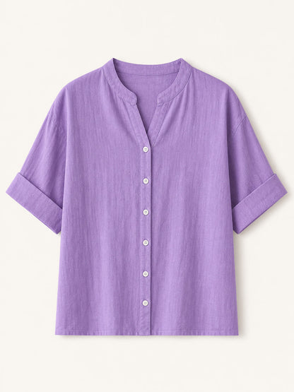 V Neck 100% Cotton Blouse