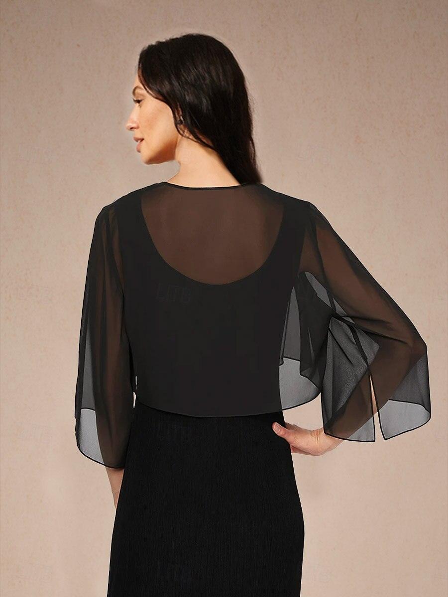 Chiffon Asymmetrical Crop Cover Up