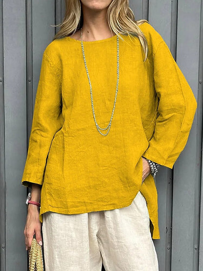 Women's Crew Neck 100% Cotton Blouse