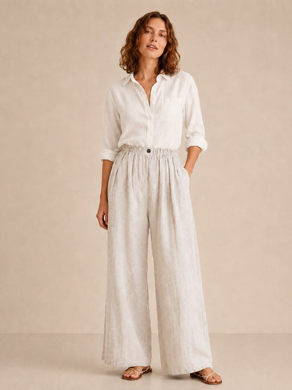 Premium Linen Wide-Leg Pants
