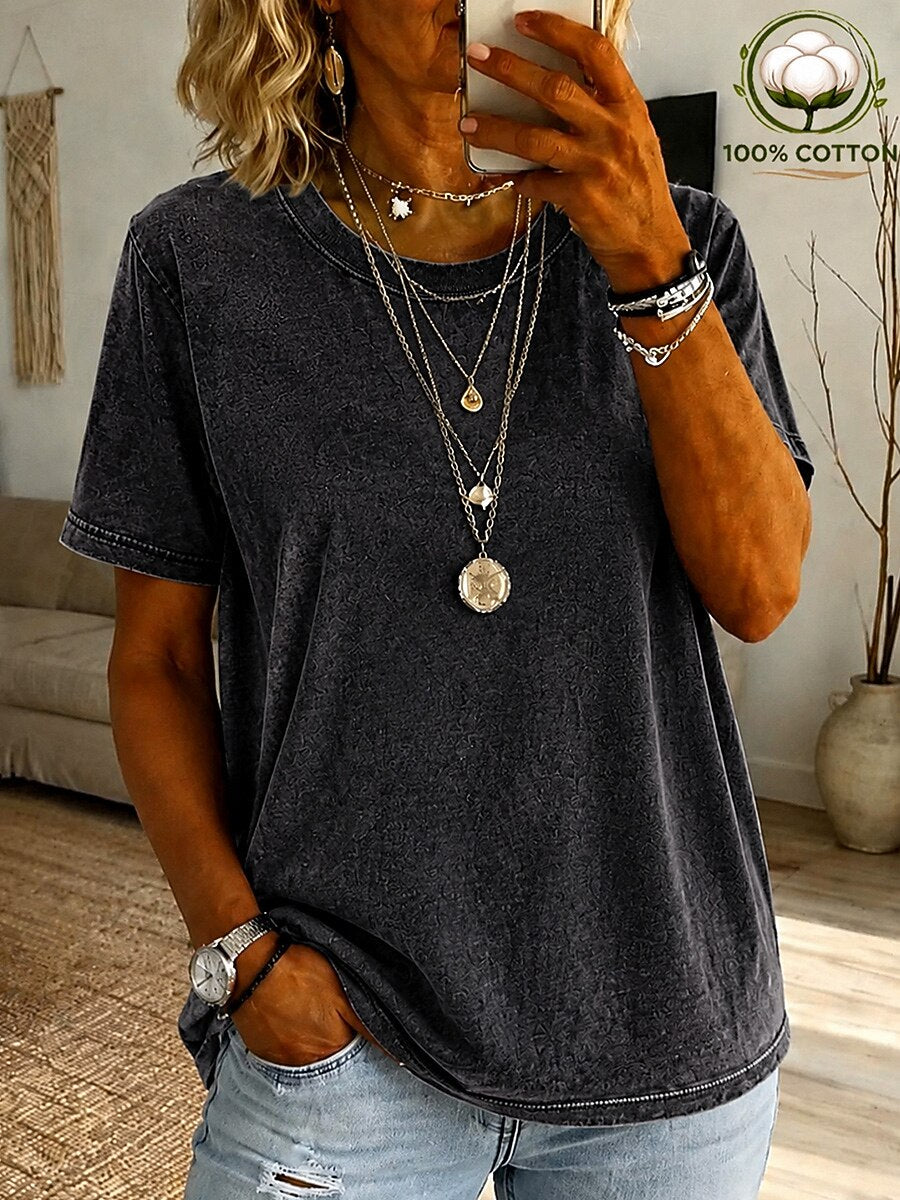 Women's 100% Cotton Crew Neck Tee