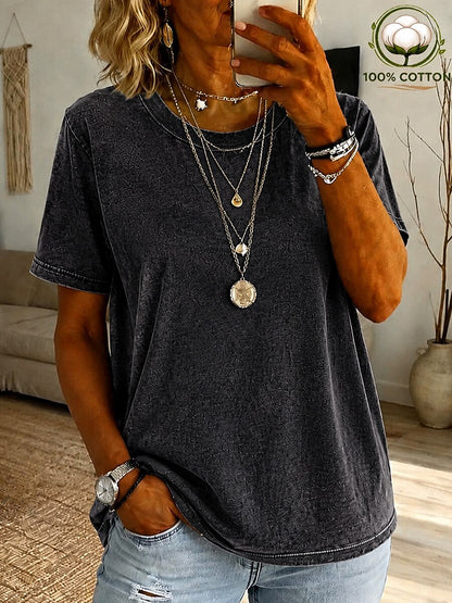 Women's 100% Cotton Crew Neck Tee