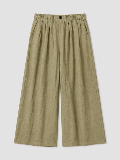 Premium Linen Wide-Leg Pants