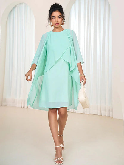 Lace Chiffon Tiered Dress