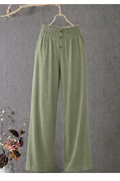 Women's Cotton Linen Wide Leg Pants