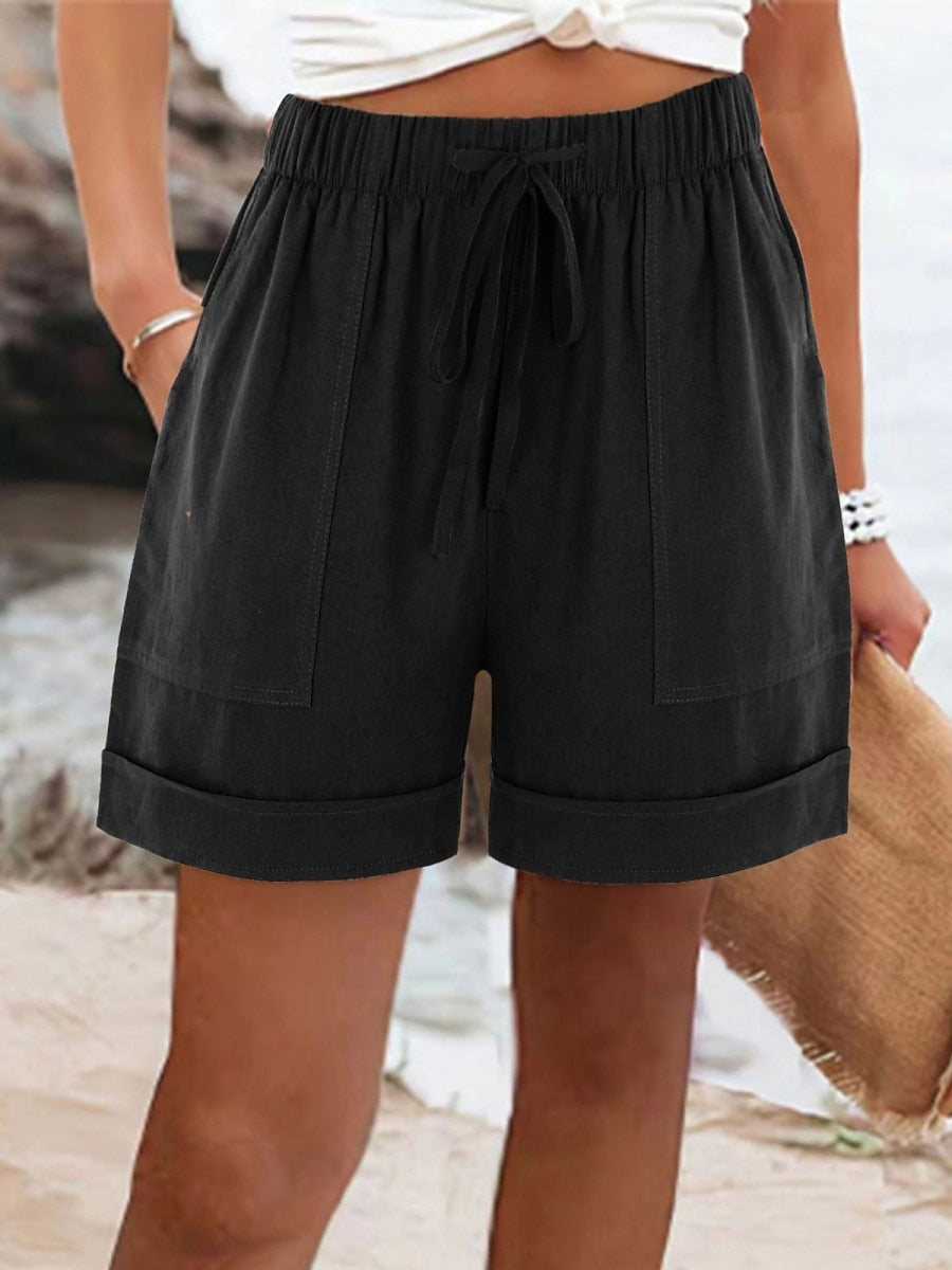 Women's Cotton Linen Vacation Shorts