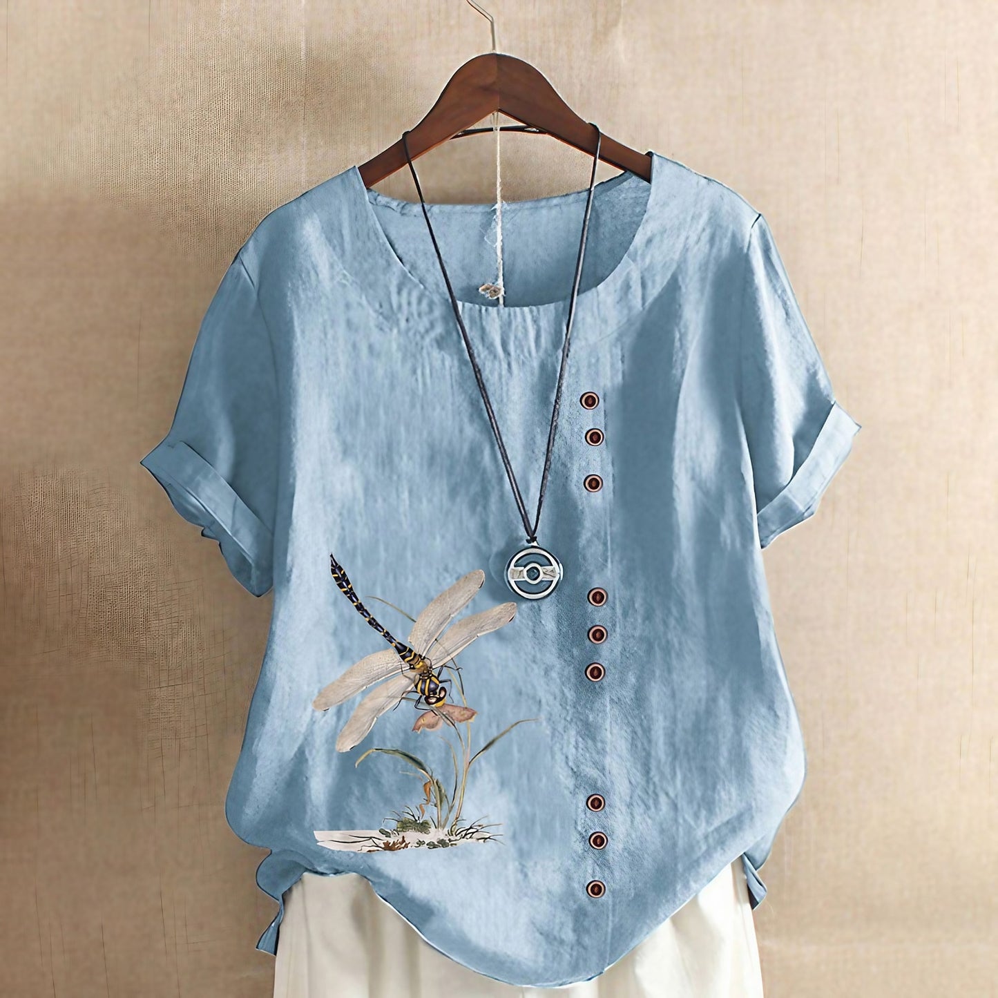100% Cotton Shirt Blouse Button Print