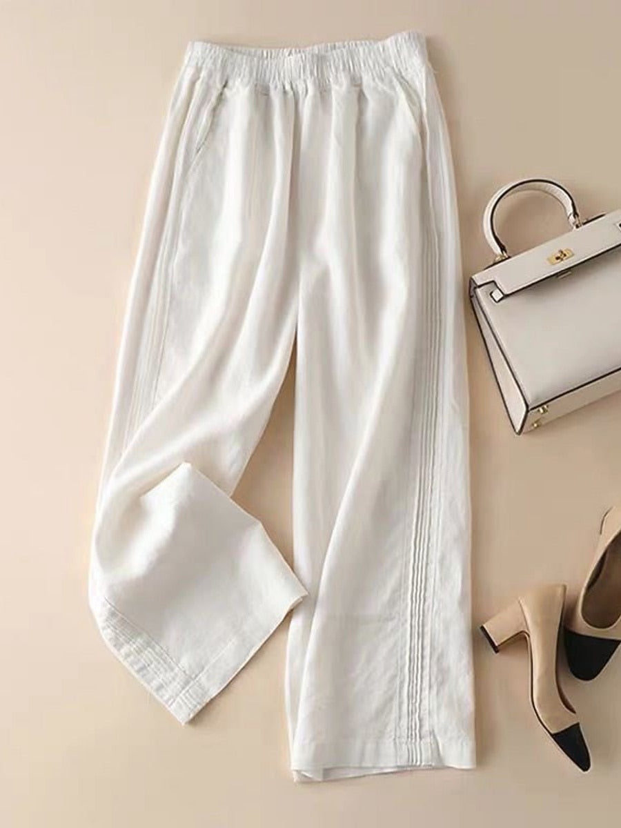 Women's Cotton Linen Wide Leg Pants
