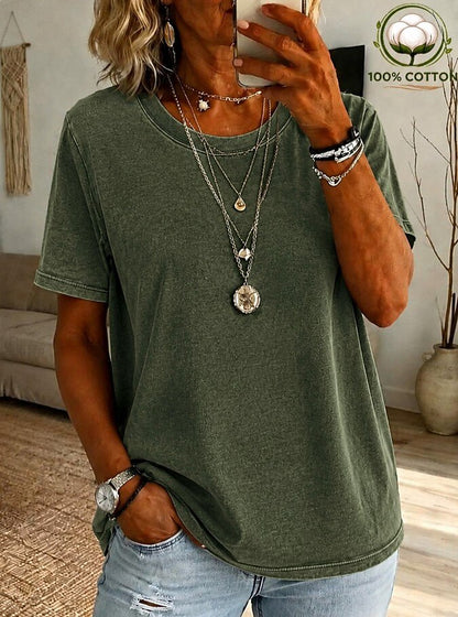 Women's 100% Cotton Crew Neck Tee