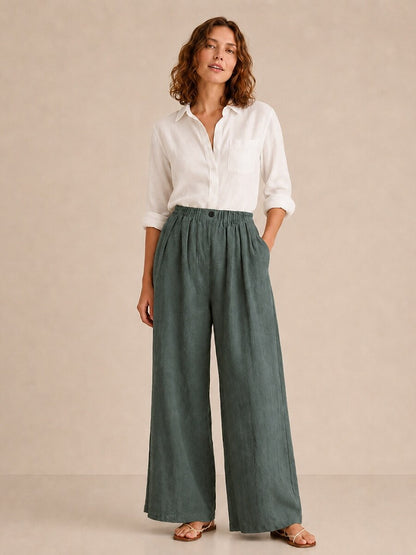 Premium Linen Wide-Leg Pants