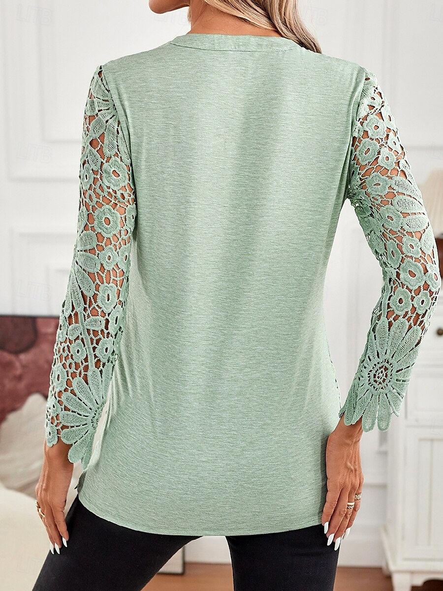Lace Tunic Square Neck Blouse