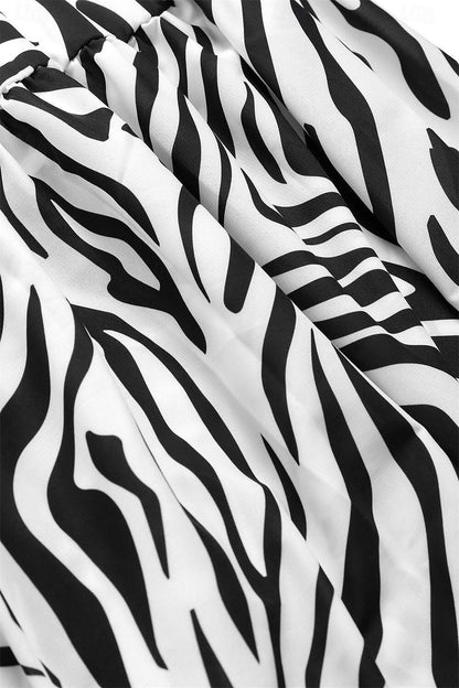 Gestuftes Maxikleid mit Zebramuster