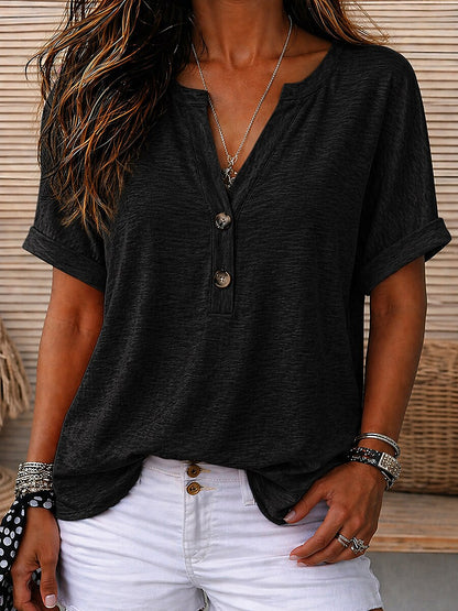 Women's V-Neck Cotton Blend Tee