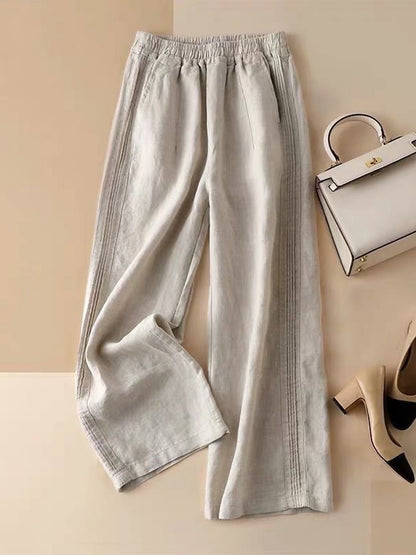 Women's Cotton Linen Wide Leg Pants