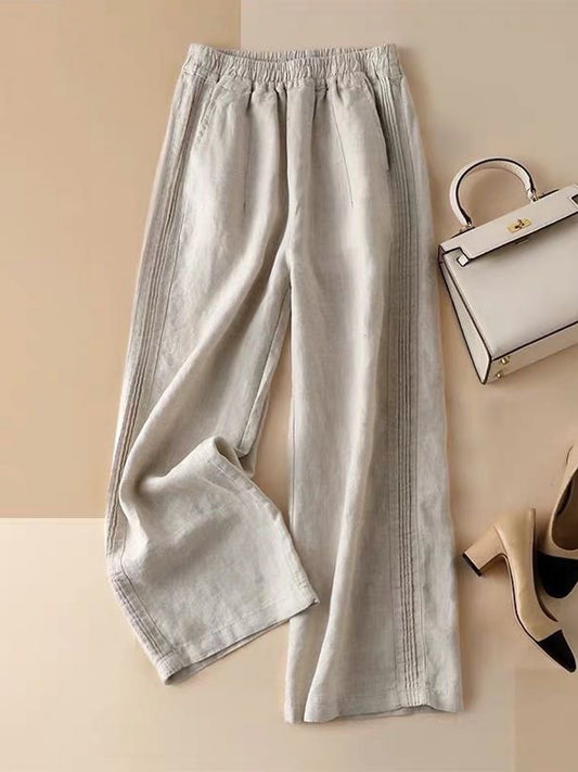 Women's Cotton Linen Wide Leg Pants