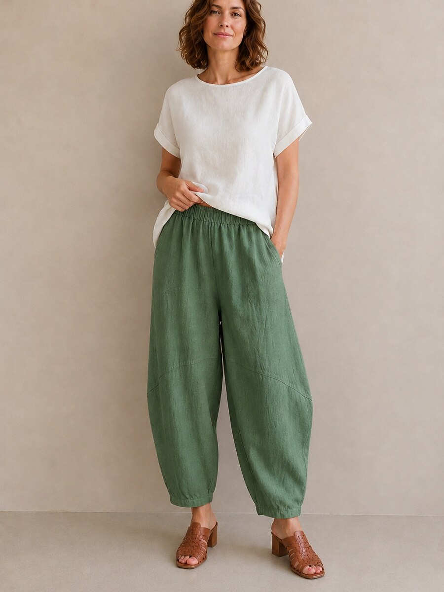 Premium Linen Casual Balloon Pants