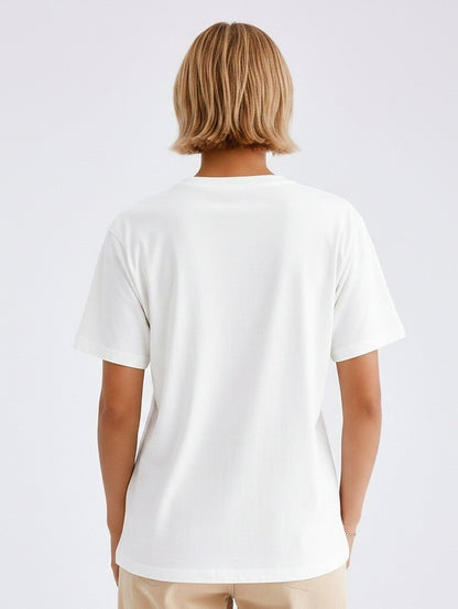Embroidered 100% Cotton Floral Tee