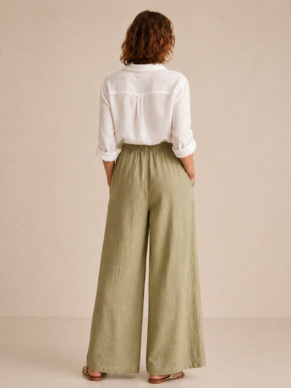 Premium Linen Wide-Leg Pants
