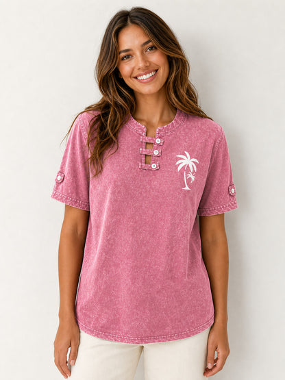 100% Cotton Henley Shirt