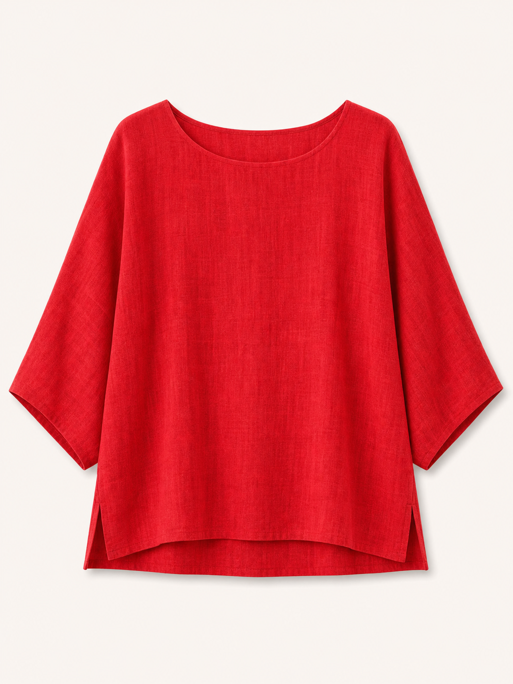 Crew Neck 100% Cotton Blouse
