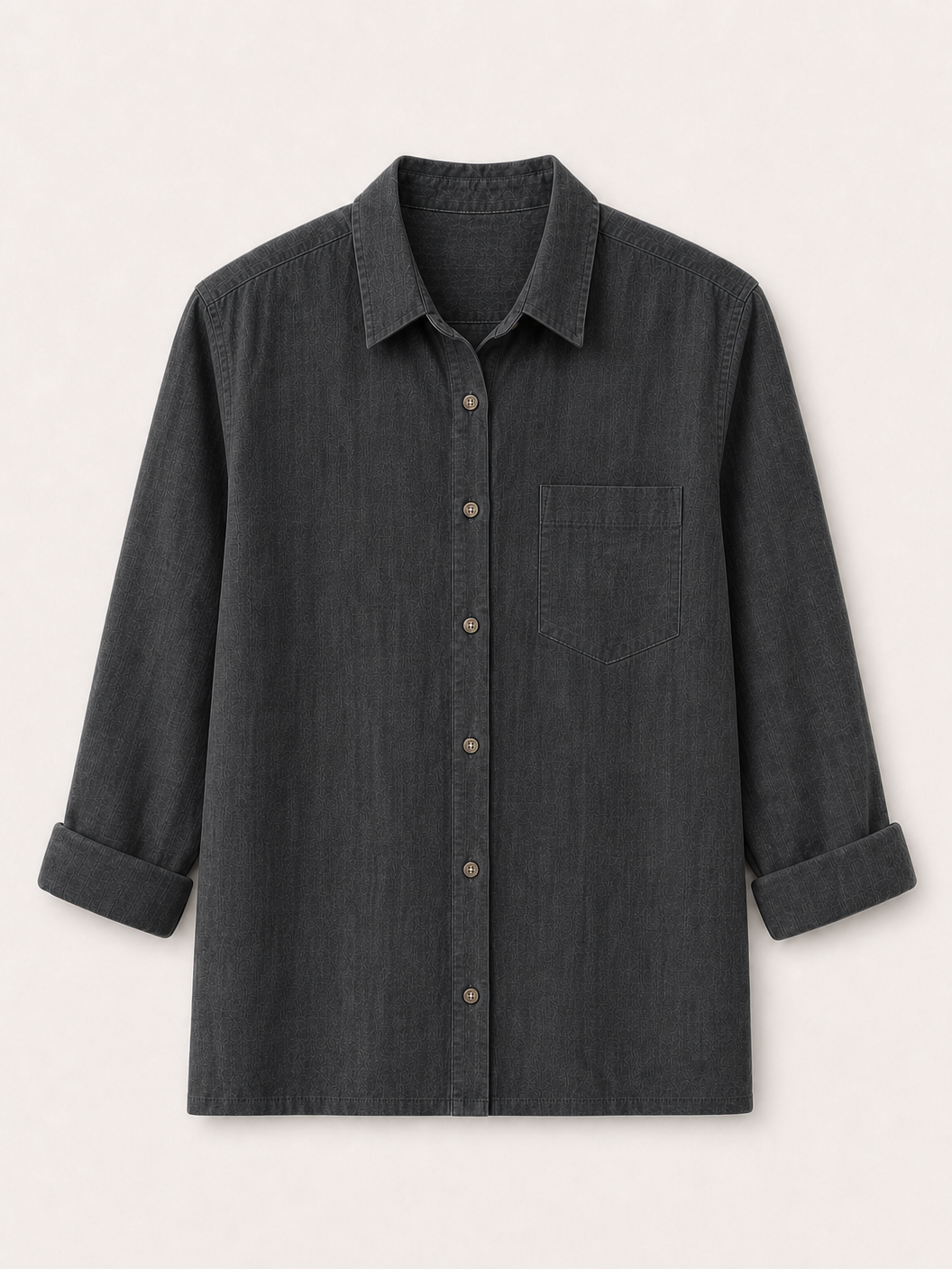 100% Cotton Pocket Button-Up Shirt